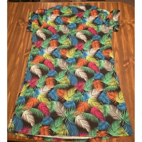 Women's ENJOYNIGHT Sleepwear Gown Size XL NWT Palm Leaves Colorful Short Sleeve - Picture 2 of 12